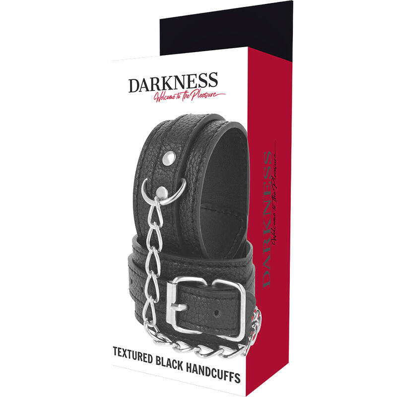 DARKNESS - ČERNÁ TEXTUROVANÁ KOŽENÁ POUTA