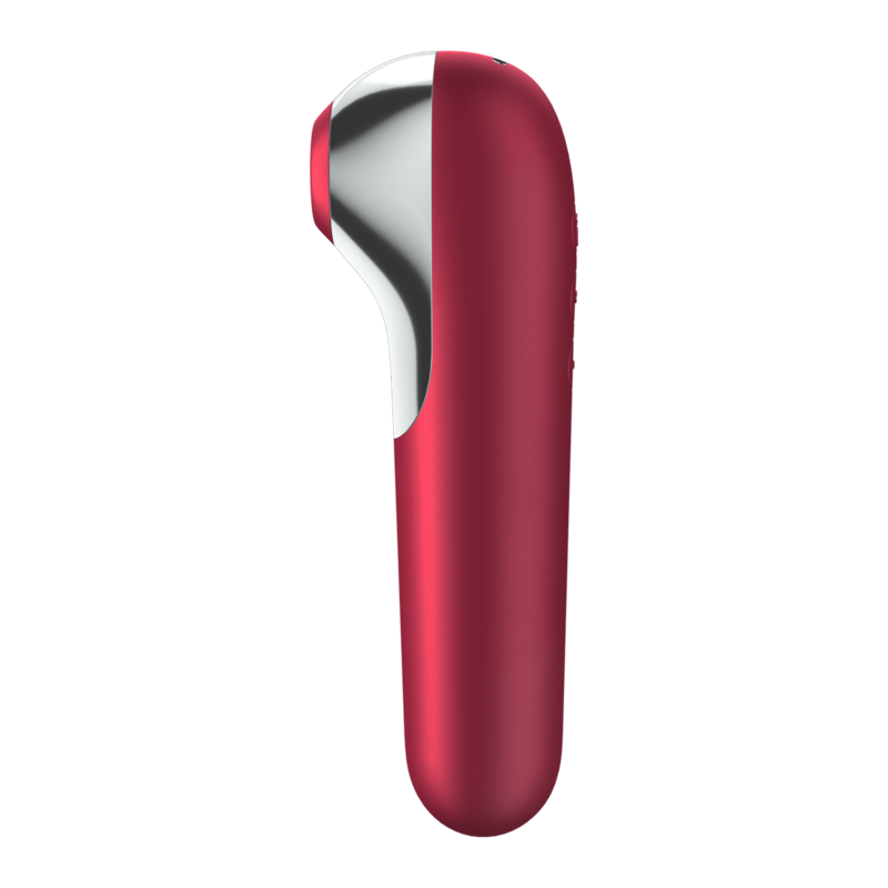 SATISFYER - DUAL LOVE VIBRÁTOR A SÁVAČKA S PULZOVANÝM VZDUCHEM ČERVENÁ
