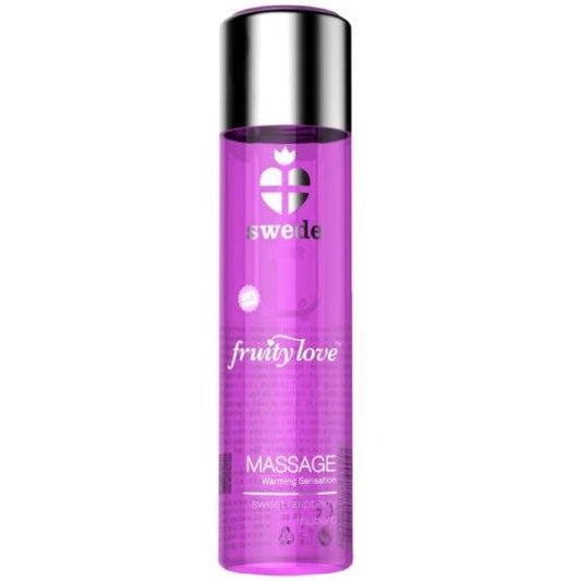 ŠVÉDKA - OVOCNÝ MASÁŽNÍ OLEJ S HŘEJIVÝM ÚČINEM RŮŽOVÁ MALINA A REBARBORA 60 ML