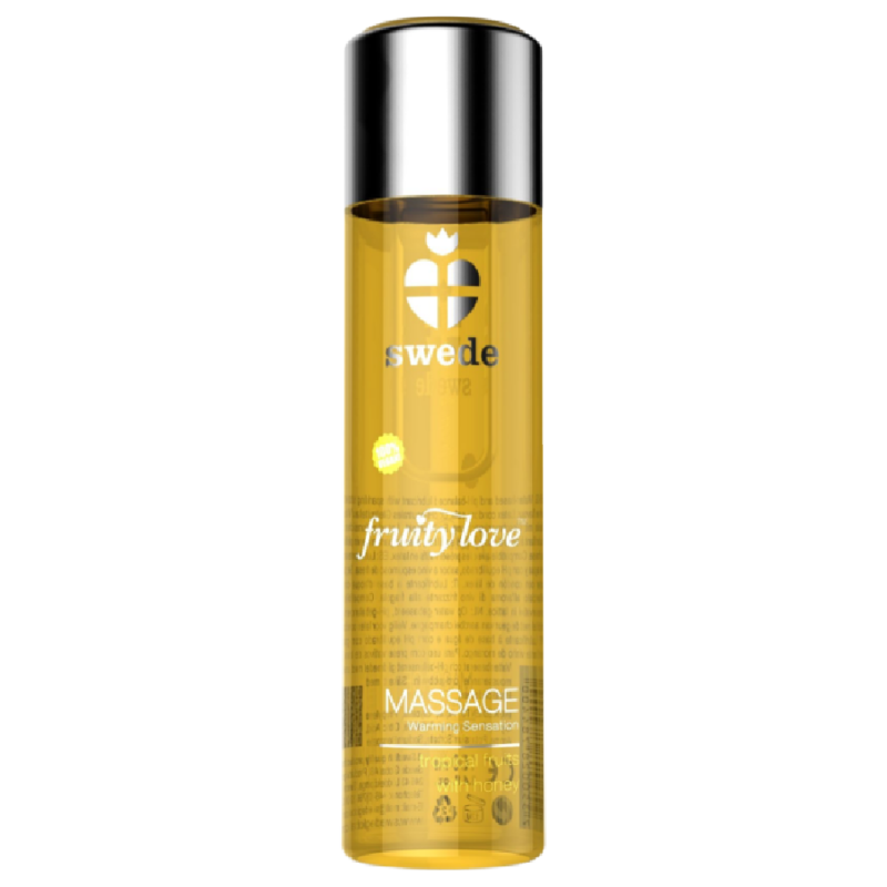 ŠVÉDSKÁ OMÁČKA - OVOCNÝ MASÁŽNÍ OLEJ S HŘEJIVÝM ÚČINEM TROPICKÉ OVOCE S MEDEM 120 ML.