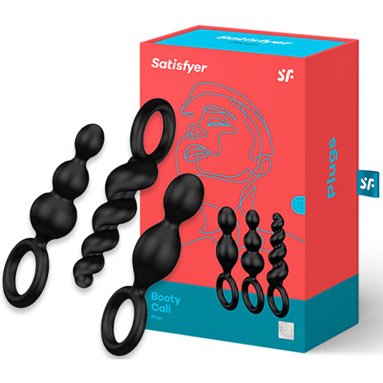 SATISFYER - SADA ANÁLNÍCH ZÁTKŮ 3 KS ČERNÉ