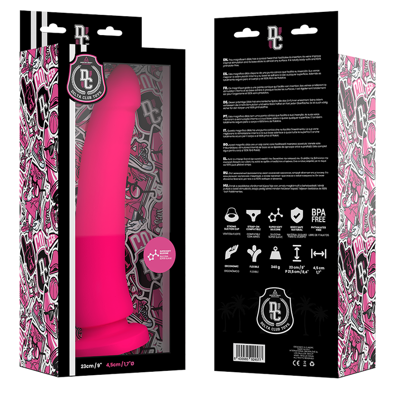 DELTA CLUB - HRAČKY RŮŽOVÉ DILDO Z LÉKAŘSKÉHO SILIKONU 23 CM -O- 4,5 CM