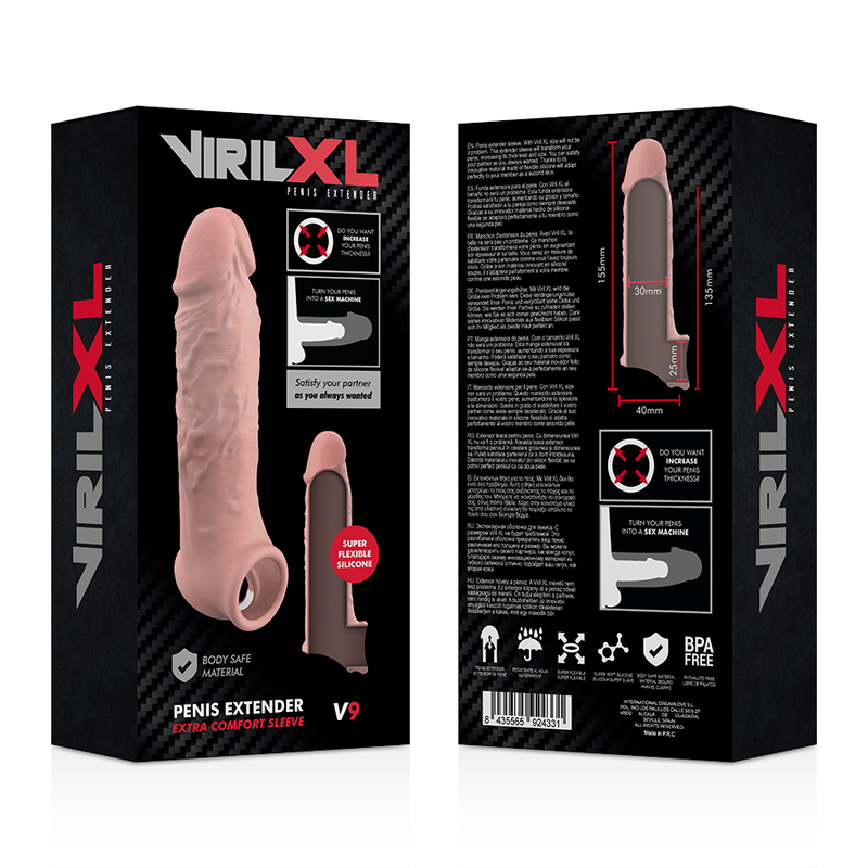 VIRILXL - TEKUTÝ SILIKON V9 PŘÍRODNÍ PRODLOUŽENÍ PENISU