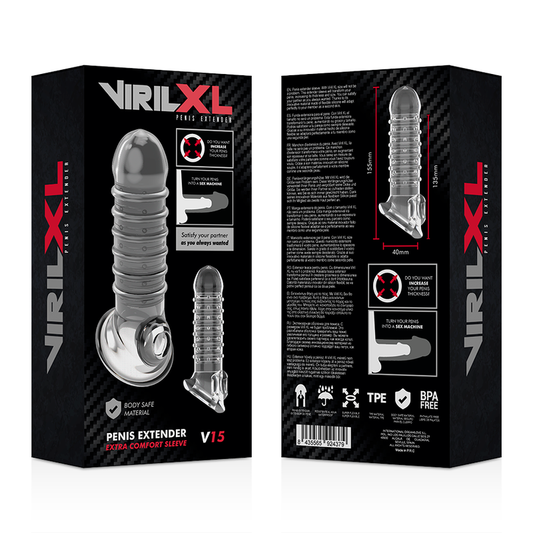 VIRILXL - PRODLOUŽENÍ A POUZDRO NA PENIS V15 TRANSPARENTNÍ