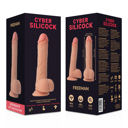 CYBER SILICOCK - FREEMAN ULTRA REALISTICKÝ MĚKKÝ TEKUTÝ SILIKON 20 CM -O- 3,8 CM