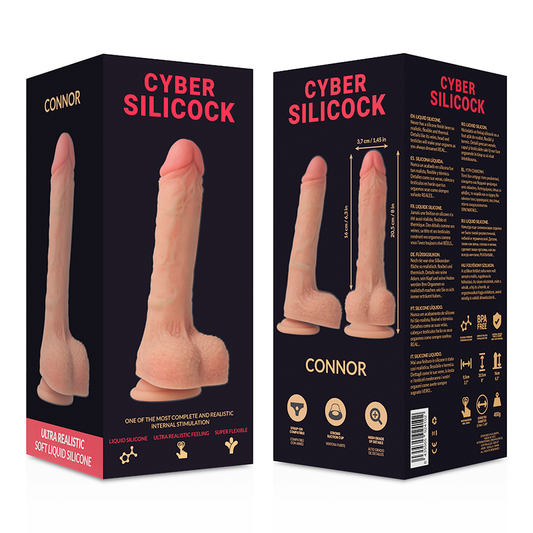 CYBER SILICOCK - CONNOR ULTRA REALISTICKÝ MĚKKÝ TEKUTÝ SILIKON 20,5 CM -O- 3,7 CM