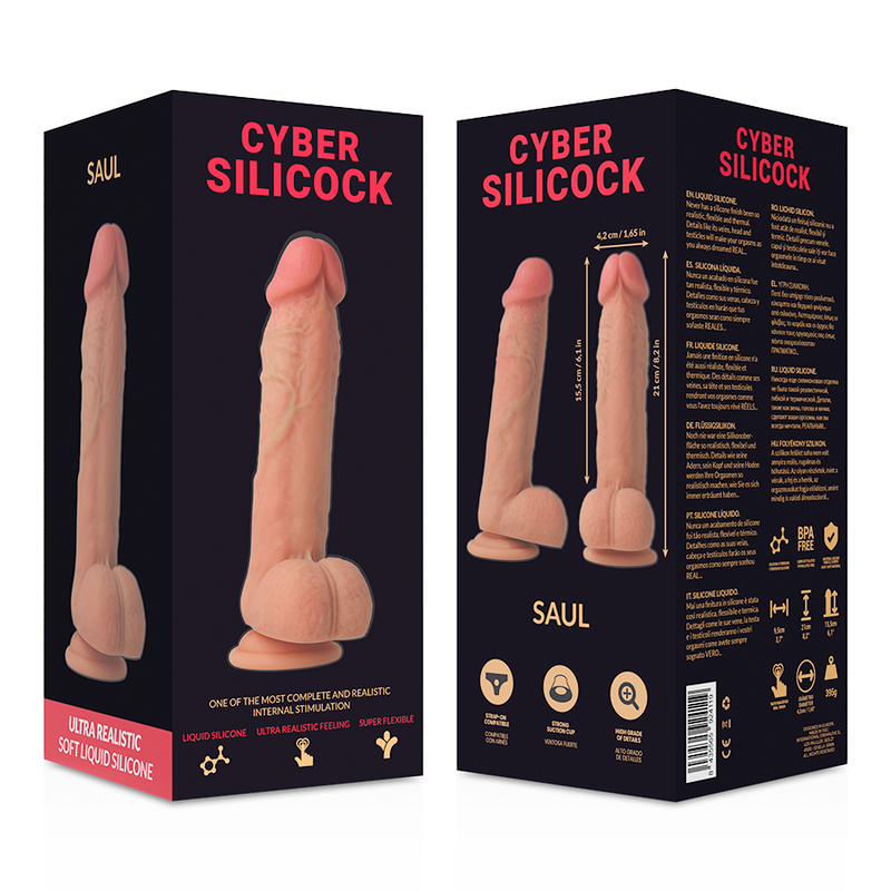 KYBERNETICKÝ SILIKON - SAUL ULTRA REALISTICKÝ MĚKKÝ TEKUTÝ SILIKON 21 CM -O- 4,2 CM