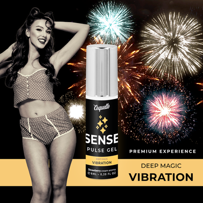 KOKETNÍ ŠIK TOUHA - PULZNÍ GEL JAHODA MAGIC VIBRACE PREMIUM 6ML