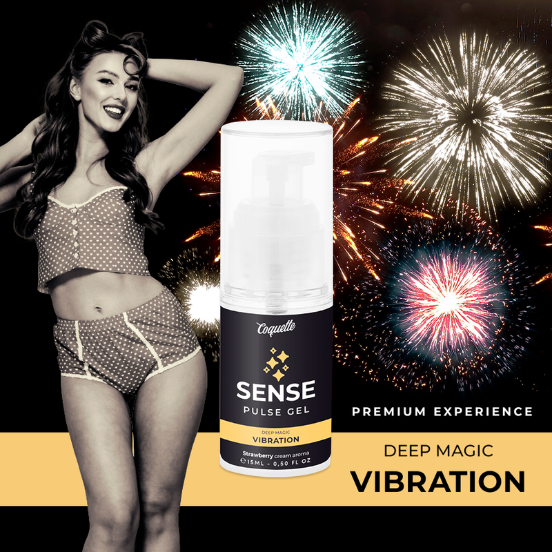 KOKETNÍ ŠIK TOUHA - PULSE GEL JAHODA MAGIC VIBRATION PREMIUM 15ML