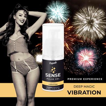 KOKETNÍ ŠIK TOUHA - PULSE GEL JAHODA MAGIC VIBRATION PREMIUM 15ML