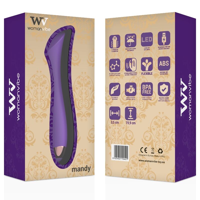 WOMANVIBE - MANDY "K" POINT SILIKONOVÝ DOBÍJECÍ VIBRÁTOR