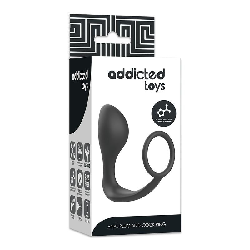 ADDICTED TOYS - ANÁLNÍ KOlík s černým silikonovým kroužkem