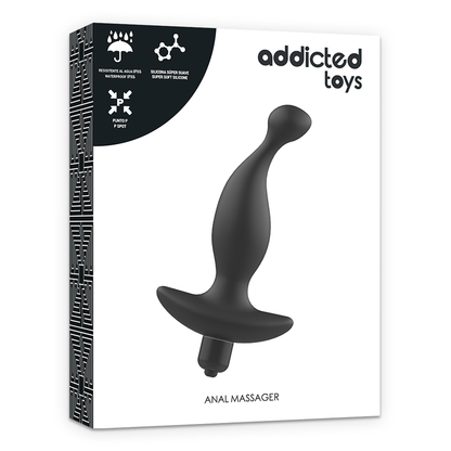 ADDICTED TOYS - ANÁLNÍ MASÁŽNÍ PŘÍSTROJ S ČERNÝMI VIBRACEMI MODEL 1