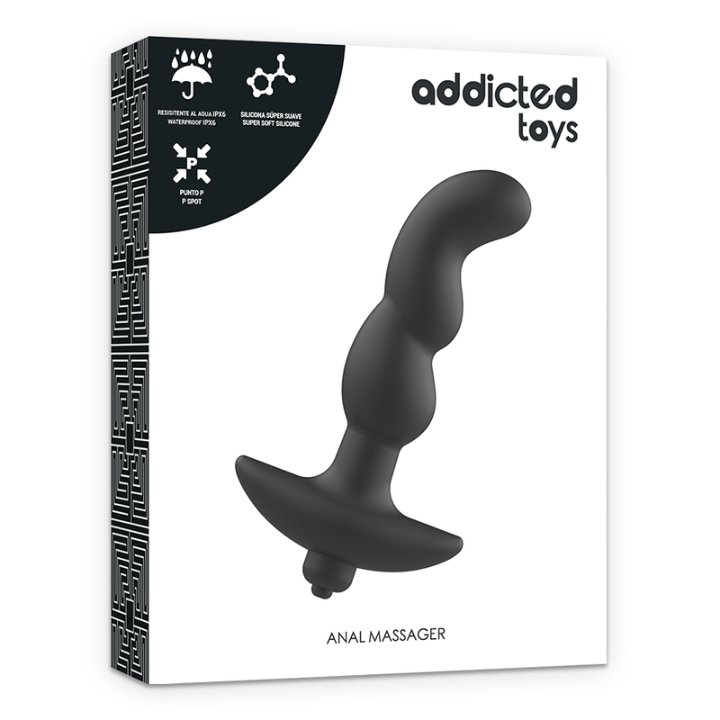 ADDICTED TOYS - ANÁLNÍ MASÁŽNÍ PŘÍSTROJ S ČERNÝMI VIBRACEMI MODEL 2