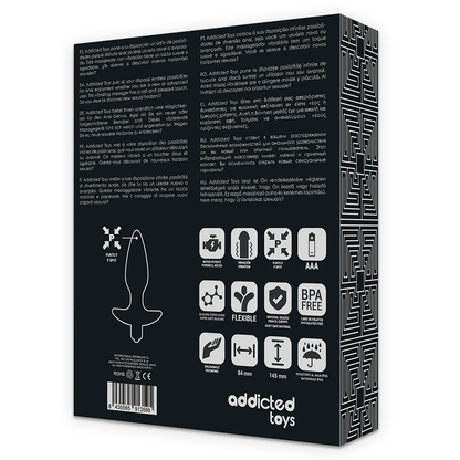 ADDICTED TOYS - ANÁLNÍ MASÁŽNÍ ZÁSOBNÍK S VIBRACEMI, ČERNÝ