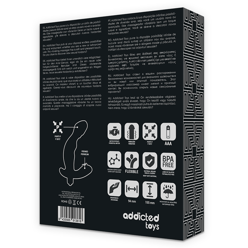 ADDICTED TOYS - ANÁLNÍ STIMULÁTOR PROSTATY, REALISTICKÝ SILIKONOVÝ VIBRÁTOR PRO P-SPOT