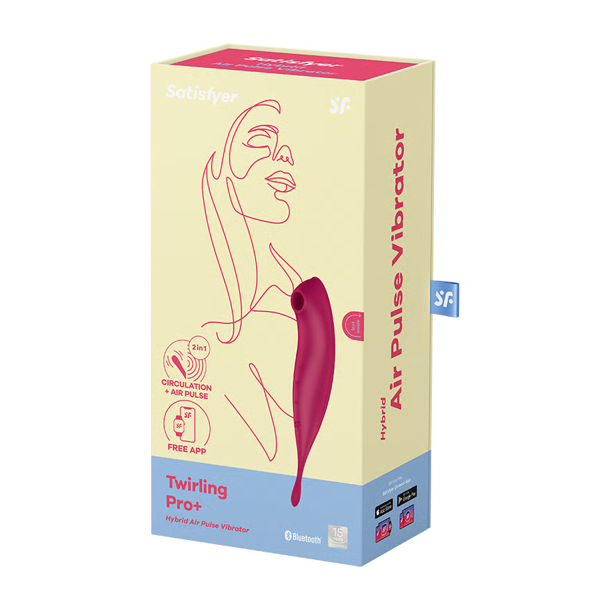 SATISFYER - TWIRLING PRO+ AIR PULSE STIMULATOR & VIBRATOR APP RED