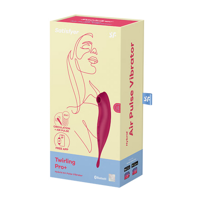 SATISFYER - TWIRLING PRO+ AIR PULSE STIMULATOR & VIBRATOR APP RED